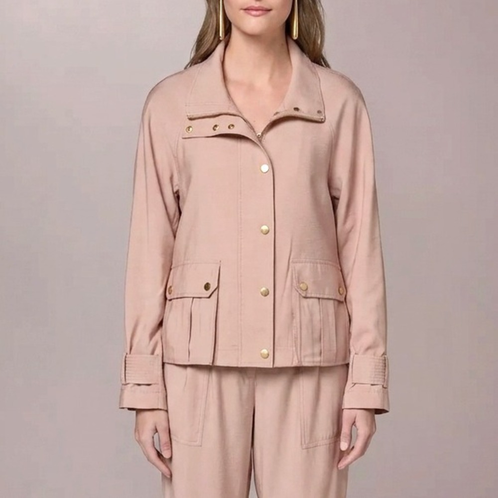 Donna Karan New York Women's Zipper Patch Pocket‎ Jacket Size XL Umbria